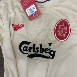 Reebok Cream Liverpool FC Shirt XXL (SLIMFIT) retro style 90’s replica